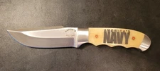 Badass Blades Custom D2 Steel Hunting Knife Camel Bone US NAVY Handle- BA826