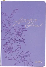 2026 12 Month Vegan Leather Zippered Executive Scripture Planner for Women