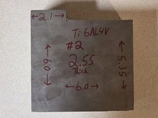 Titanium Ti 6AL4V Stock 6x6x2.5 2 Pieces Available