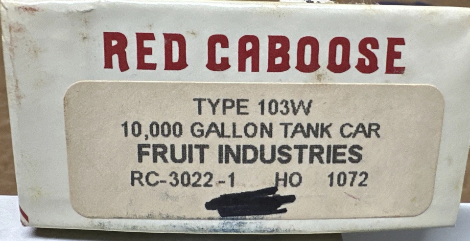 Red Caboose HO Kit #RC-3022-1 Type 103W 10,000g Tank Car Fruit Industries NIB NY - Image 2 of 4