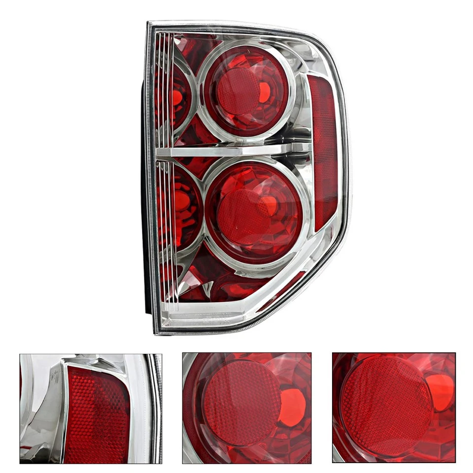 Pair Tail Light Chrome For 2006 07-2008 Honda Pilot Rear Brake Light Left Right Foto 2 de 4