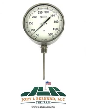 WEKSLER, BM5-14-3, 5" BIMETAL THERMOMETER, 1/2" NPT, 4" STEM, 50-500 F, SST, NEW