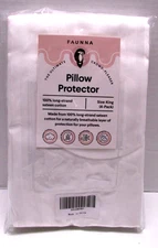 NEW 4 Pack FAUNNA Pillow Protectors Cover KING Sateen 100% Long Staple Cotton