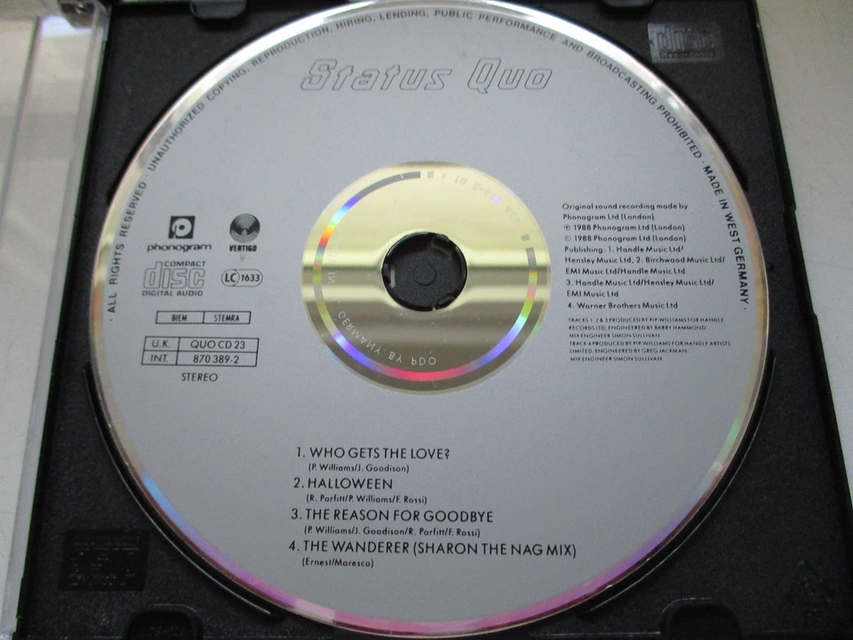 STATUS QUO "who gets the love?" - CD-single, made in Germany - - Bild 3 von 3