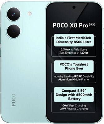 POCO X8 Pro (Green, 256 GB 8GB RAM) Dimensity 8500-Ultra 6.59 '' Global Version.