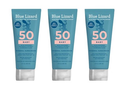 3 Pack Blue Lizard Baby Mineral Sunscreen Lotion SPF 50 UVA UVB 3oz Date 02-2027