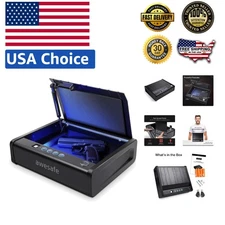 Biometric Gun Safe for Pistols: Quick Access Fingerprint Lock Box - 6.7" x 9.7"