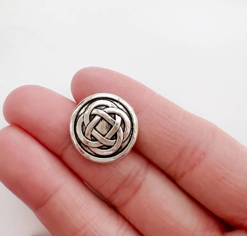 10PC Antiqued Silver Celtic Metal Buttons Shank Buttons Crafts Sewing 17mm - Image 3 of 4
