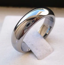6mm TUNGSTEN CARBIDE DOMED HIGH POLISHED MEN'S C/FIT  WEDDING BAND RING SZ 5-13