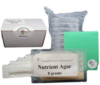 SEAWEED SOLUTION LABORATORIES Nutrient Agar Kit- Yields 10, 100mm Petri Dishes - FREE SHIPPING!!!