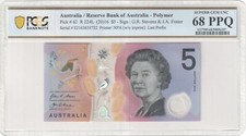Australia 2016 Last Prefix EJ16 Stevens Fraser $5 Note PCGS 68 PPQ SUPERB GEM...