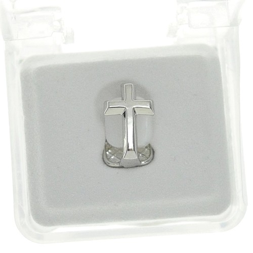 Single Cap Grillz Silver Tone Tooth Jewelry | Hip Hop Outline Shield Grill | K9 Tooth Bling For Style & Fashion