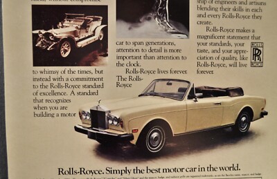 1984-1985 Rolls Royce Corniche Convertible Brochure Sheet Nice
