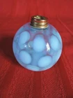 Fenton Opalescent Art Coin Dot Perfume Bottle Azure Blue.