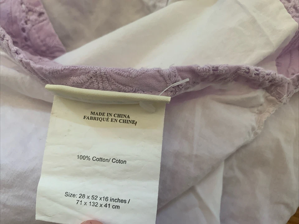 Pottery Barn Niños "Encaje Lavanda" Cuna Cama Falda Lila Ojales Bordado Excelente Foto 4 de 4