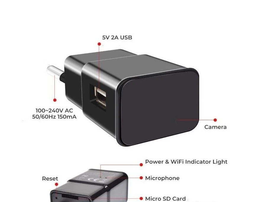 Telecamera microcamera wifi micro camera mini microcamera full hd ipcam - Immagine 4 di 4