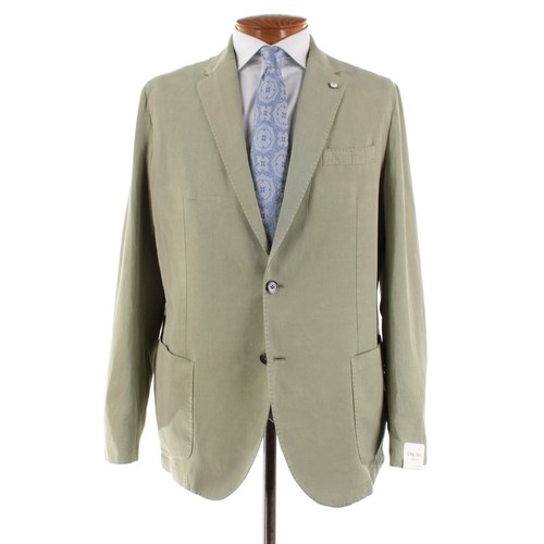 Veste De Sport Belvest En Seersucker Vert - Taille 56R (46 US) - Coton Mélangé - Neuve Avec étiquettes