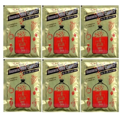 6x Weinhefe 40 g pro 50 Liter,Weiß- und Rotwein, natürliche Hefe, rein