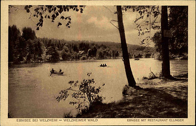 Ebnisee bei Welzheim Welzheimer Wald s/w AK ~1920/30 mit Restaurant Ellinger