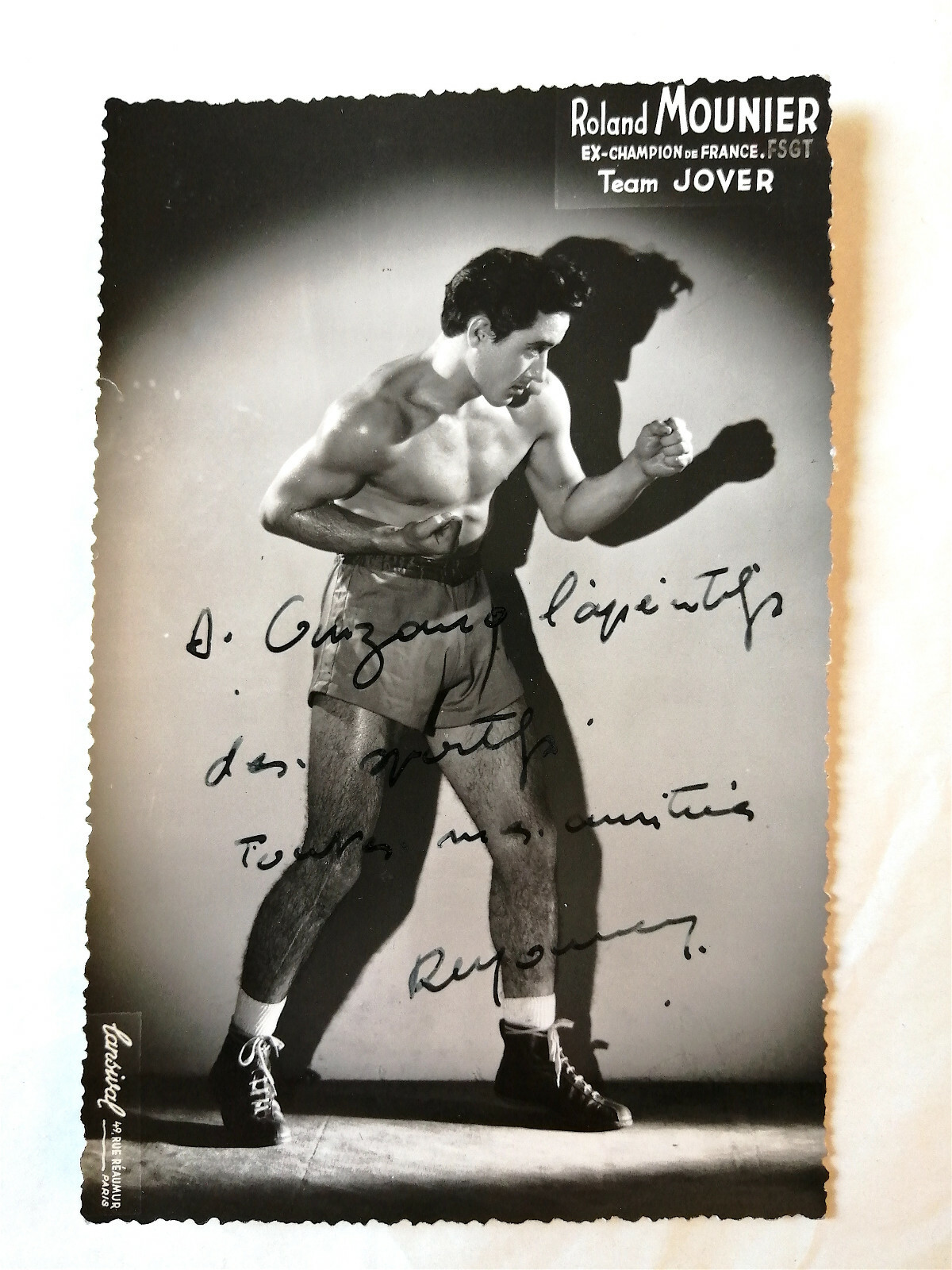 ROLAND MOUNIER - ORIGINAL SIGNED AND DEDICATED PHOTO - VERY RARE – 1948