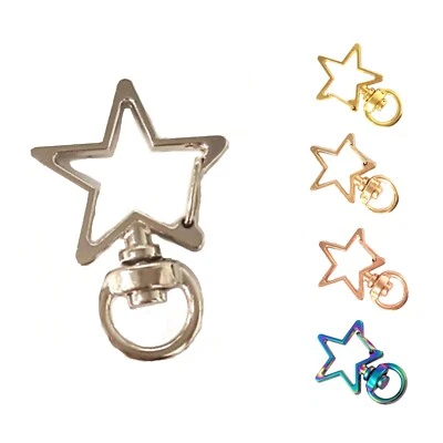 Karabiner Stern Gold, Gold hell,  Silber, Regenbogen, Roségold - 1/5/10 Stk. - Bild 1 von 4