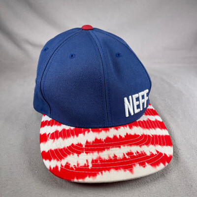 Neff Hat Men OS Blue Two Tone Snapback Cap Tie Dye 4th Of July Popsicle Skater