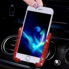 Bling Car Phone Holder Red Portable Electronic Device Mount Compatible with A...