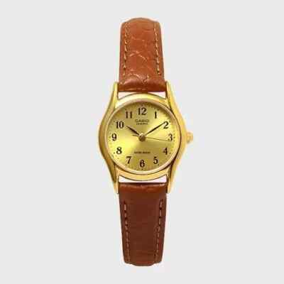Casio LTP-1094Q-9B | Klassische Analog Quarz Damen Armbanduhr mit braunem Leder