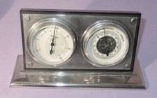 Vintage  Design Chrom Tisch Barometer Thermometer 60er Jahre -620-