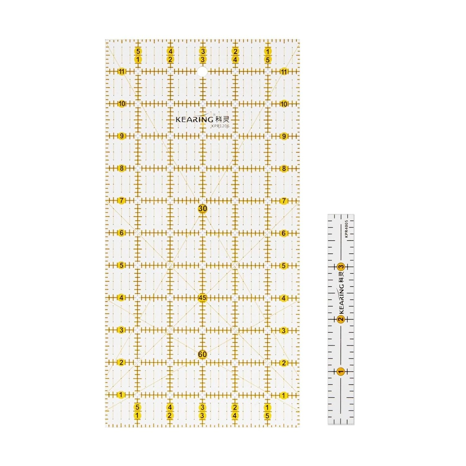 Non-slip Acrylic Quilting Ruler and Clear Mini Quilting Ruler Set