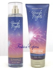 BATH & BODY WORKS BEACH NIGHTS BODY MIST SPRAY & BODY CREAM SET