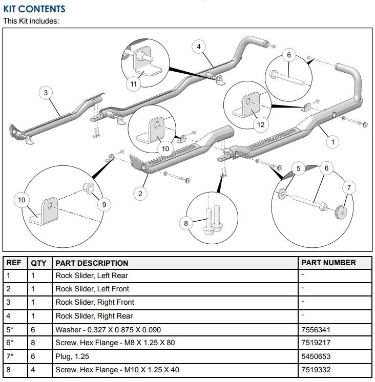 Polaris Ranger Crew XP 1000 Crew 1000 SOHC Rock Guard Sliders w/ Step ...