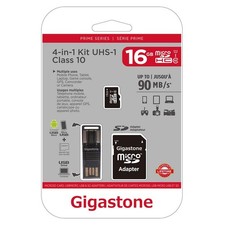 Gigastone GS-4IN1600X16GB-R Prime Series MicroSD Card 4-in-1 Kit No Size