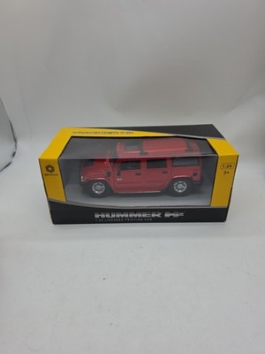 BRAHA License Friction Series Hummer H2 1:24 Scale Plastic Die Cast Car (RED)