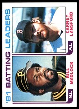 81 Batting Leaders (Bill Madlock / Carney Lansford) LL 1982 Topps #161 MLB READ