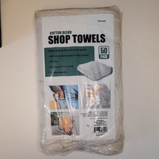 NEW 50-Pack Cotton Blend White Shop Towels, 14 in. x 13 in. FREE SHIPPING