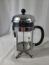 Bodum 34 oz French Press Coffee Maker Classic Chrome-Plated Chambord 8 Cup -FR S