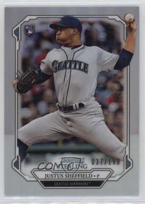 2019 Bowman Sterling Rookie Refractor 37/199 Justus Sheffield #BSR-75 uk2