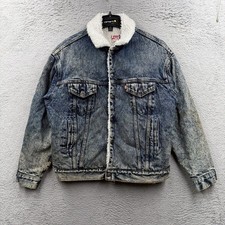 Vintage Levis Denim Jacket Mens Medium Blue Sherpa Lined Trucker Made USA