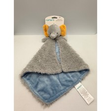 Carter's Elephant Security Blanket Grey Blue New Cuddle Plush Huggie Lovie
