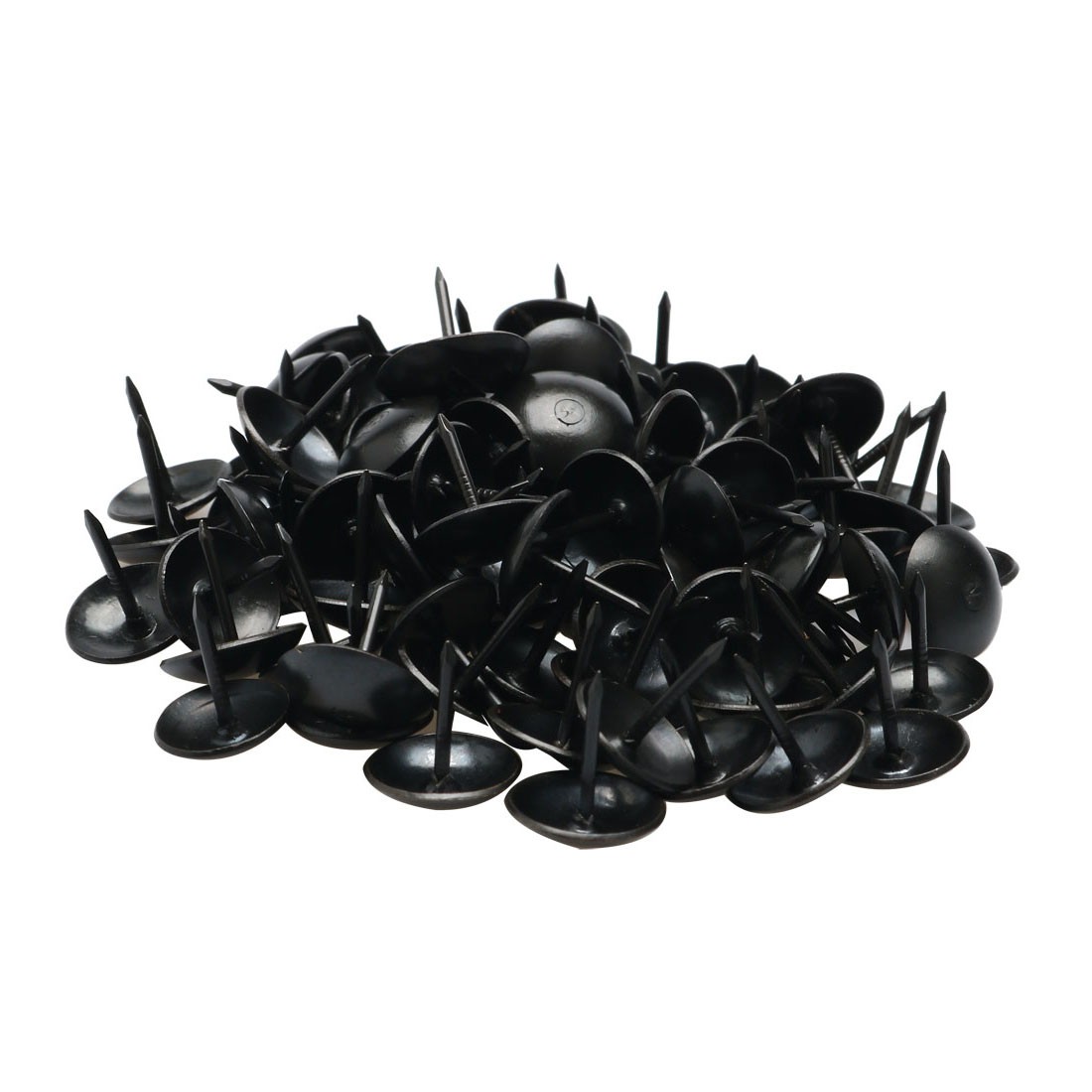 100pcs Home Table Metal Round Hat Thumb Tack Nail Push Pin Black 11 x 13mm