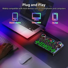 Live Sound Card Audio Mixer Recording Desktop Singing BT 48V XLR Phantom Po VKCX