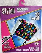 Skyfoil Nylon Frameless Kite Large 38" Wide with Sky Tails 1 Piece 8+ Style 1