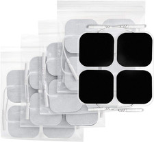40X Snap on Replacement Electrode Pads for TENS Unit Self Adhesive 2X2 White