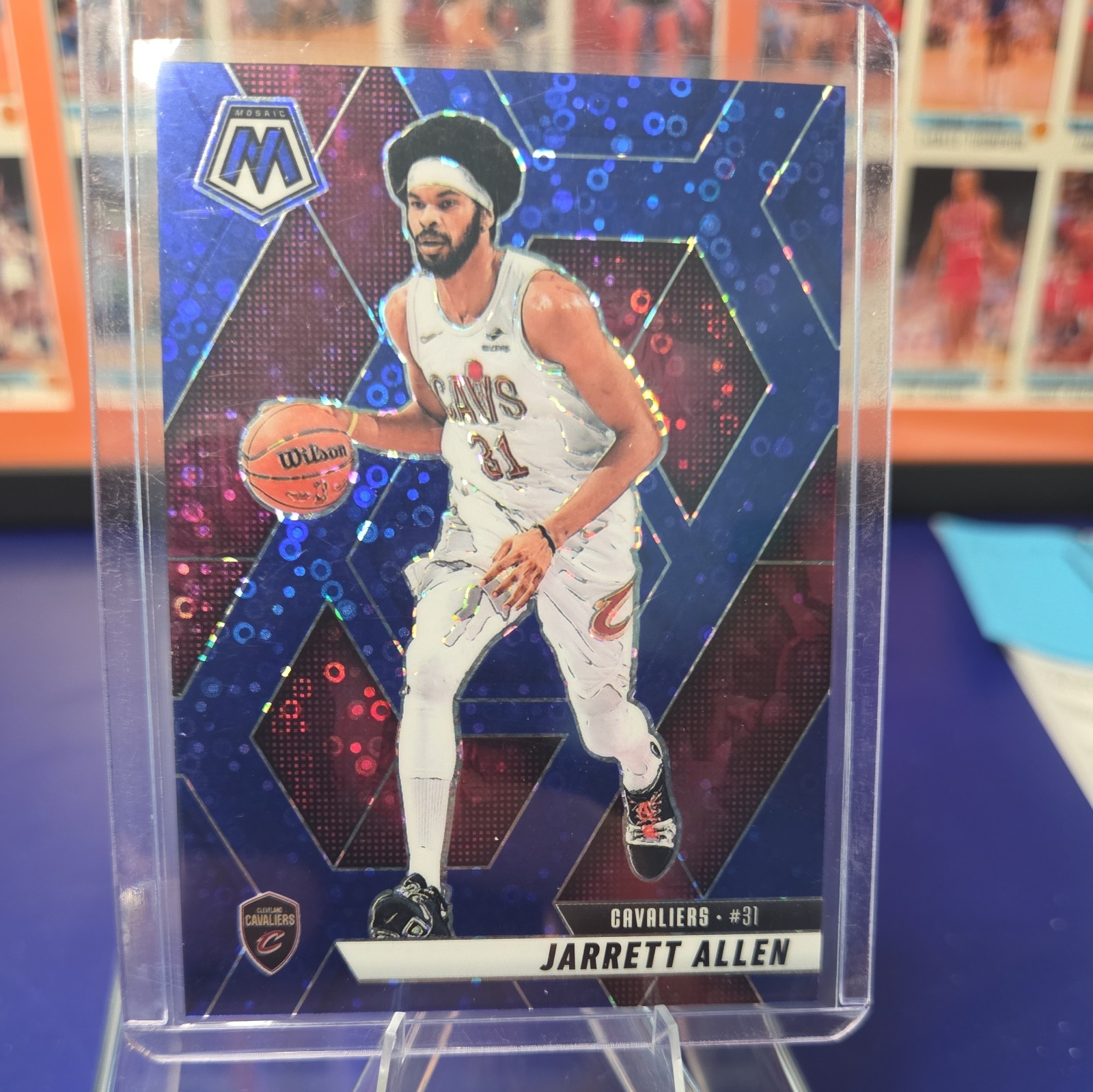 2024-25 Panini Mosaic Basketball Jarrett Allen #161 Fast Break Blue Disco 65/85