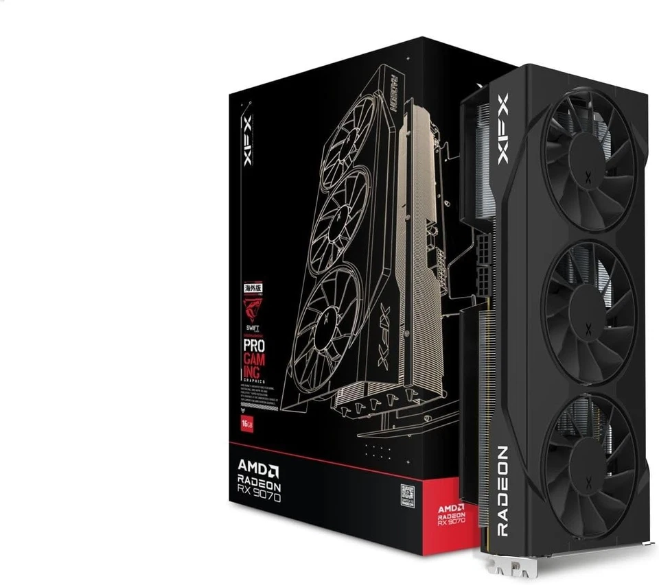 XFX RX-97SWFT3B7 Swift AMD Radeon RX 9070 OC Triple Fan Gaming Edition with 16GB