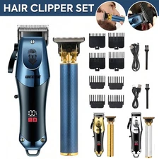 Men Hair Cutter Clipper Set lectric Cordless Trimmer Set Rechargeable For Barber