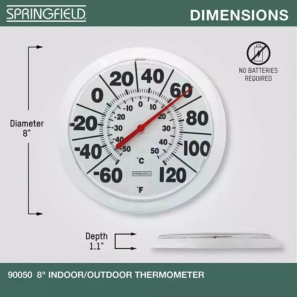 Springfield Termómetro de Dial Grande y Audaz Interior Exterior, Termómetro Inalámbrico Foto 4 de 4