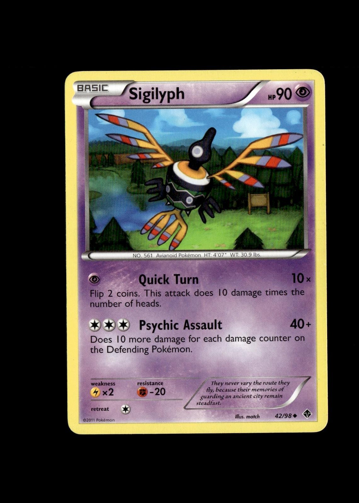 Sigilyph 42/98 Uncommon Emerging Powers Pokemon Lightly Played