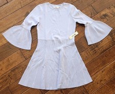 Eliza J Purple Bell Sleeve Dress Knee Length Ribbed NWT Blue Purple Dress NWT G1